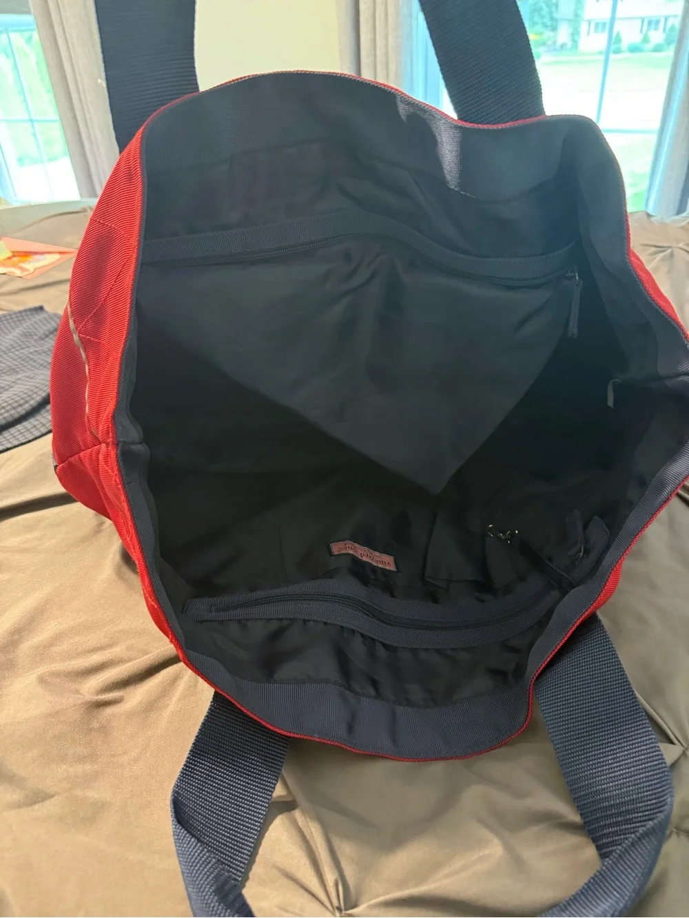 Vineyard Vines Red and Navy Canvas Tote bag